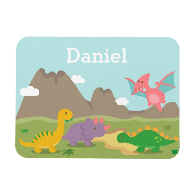 Niedliche Dinosaurier für kleine Kinder Magnet (Horizontal)