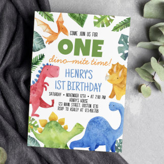 Niedliche Dinosaurier Geburtstagsparty Einladung