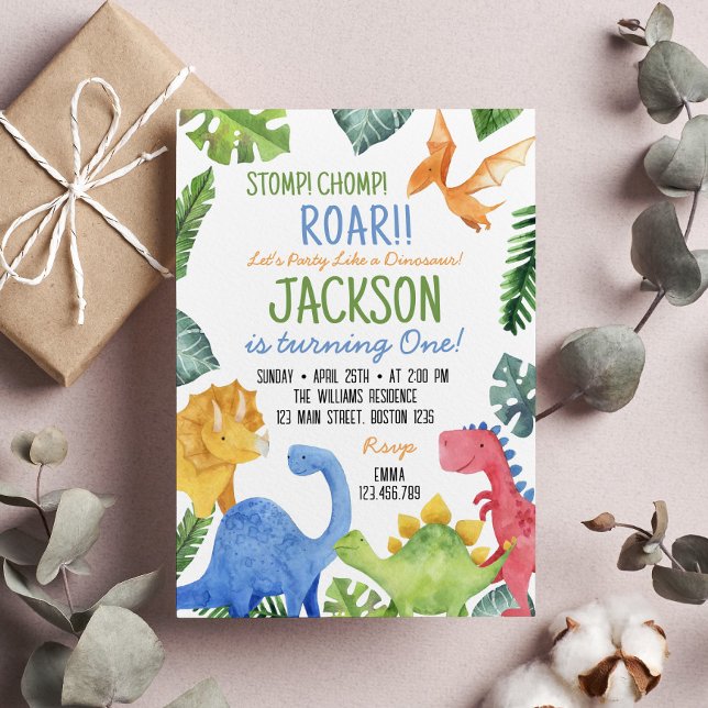 Niedliche Dinosaurier Geburtstagsparty Einladung (Von Creator hochgeladen)