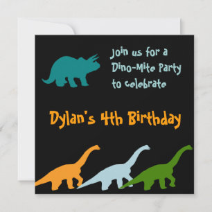 Niedliche Dinosaurier Geburtstagsparty Einladungen