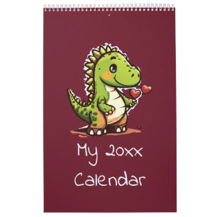 Niedliche Dinosaurier-Illustrationen Kalender