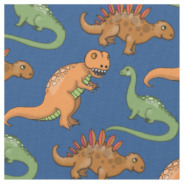 Niedliche Dinosaurier Illustriertes Muster Stoff (Nahaufnahme)
