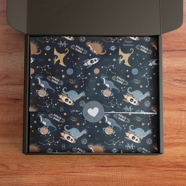 Niedliche Dinosaurier im Space Pattern Kindergebur Seidenpapier (Von Creator hochgeladen)