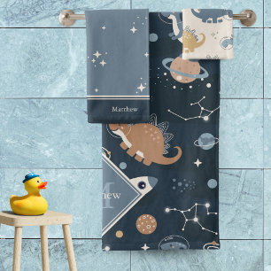 Niedliche Dinosaurier in Space Pattern Kinder Bade Badhandtuch Set
