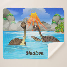 Niedliche Dinosaurier-individuelle Name-Decke Sherpadecke