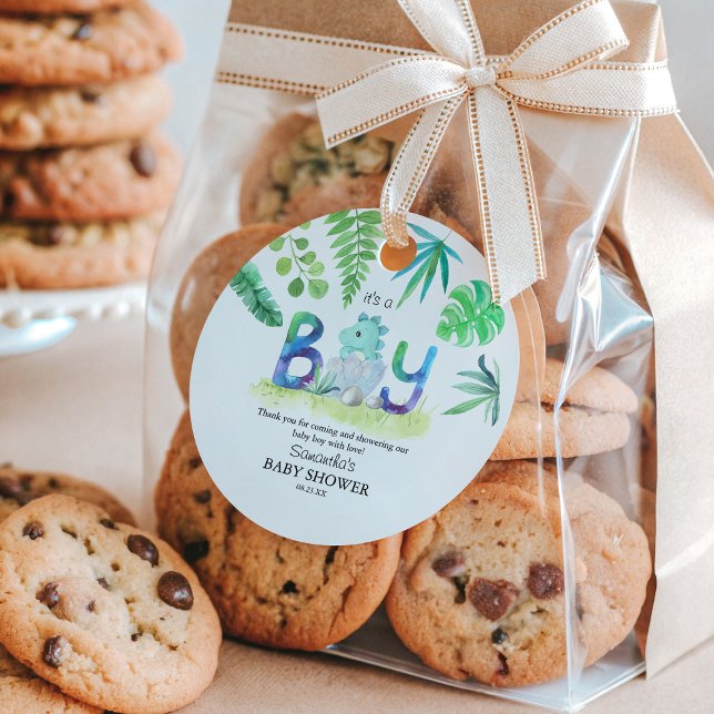 Niedliche Dinosaurier "It's a Boy" Kinderdusche Geschenkanhänger (Von Creator hochgeladen)