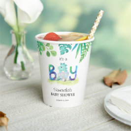 Niedliche Dinosaurier "It's a Boy" Kinderdusche Pappbecher