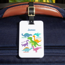 Niedliche Dinosaurier Kinder Personalisiert Gepäckanhänger