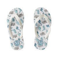 Niedliche Dinosaurier ⎢ Monogramm Kinder Flip Flop