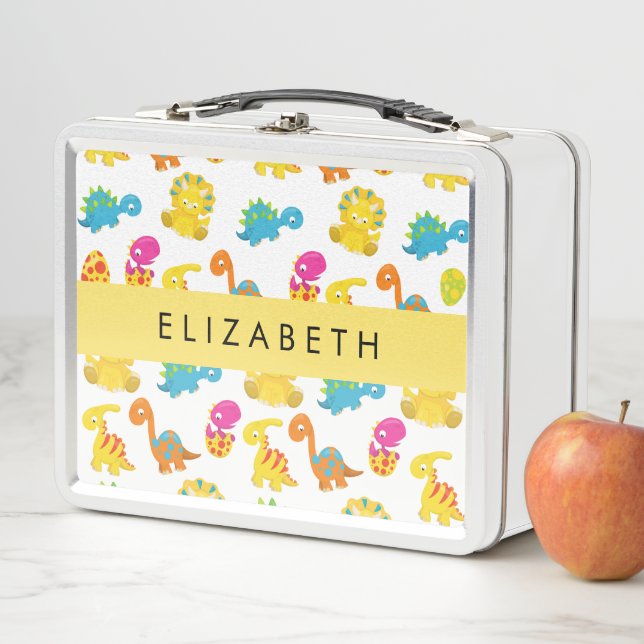 Niedliche Dinosaurier, Muster der Dinosaurier, Ihr Metall Brotdose (Beispiel)