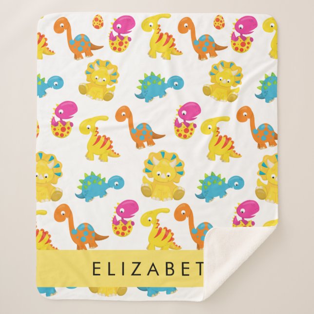 Niedliche Dinosaurier, Muster der Dinosaurier, Ihr Sherpadecke (Vorderseite)
