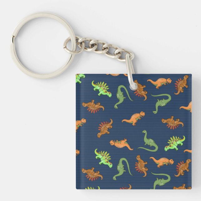 Niedliche Dinosaurier Muster Schlüsselanhänger (Vorderseite)