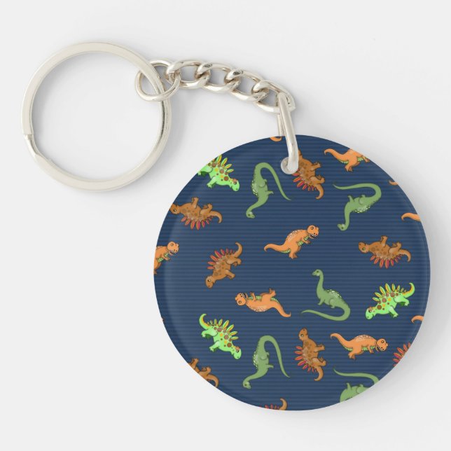 Niedliche Dinosaurier Muster Schlüsselanhänger (Vorderseite)