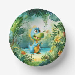 Niedliche Dinosaurier-Papierschale Pappteller