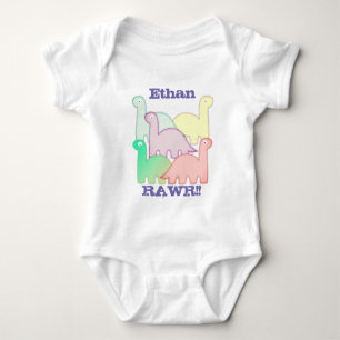 Niedliche Dinosaurier Pastel Colorful Baby Strampler