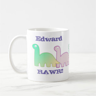 Niedliche Dinosaurier Pastel Colorful Kaffeetasse