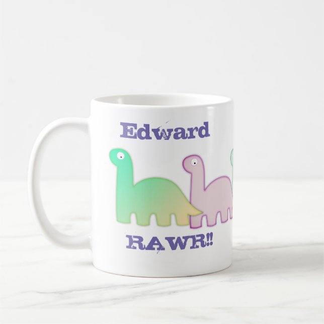 Niedliche Dinosaurier Pastel Colorful Kaffeetasse (Links)