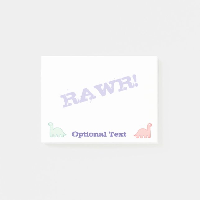 Niedliche Dinosaurier Pastel Colorful Post-it Klebezettel (Vorderseite)