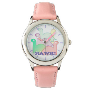 Niedliche Dinosaurier Pastel farbig Armbanduhr