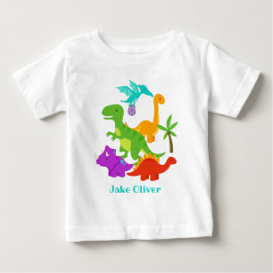 Niedliche Dinosaurier Personalisiert Baby T-shirt