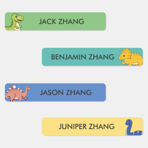 Niedliche Dinosaurier Personalisierte Kinder Name Etiketten