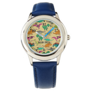Niedliche Dinosaurier prähistorische Kinder beoba Armbanduhr