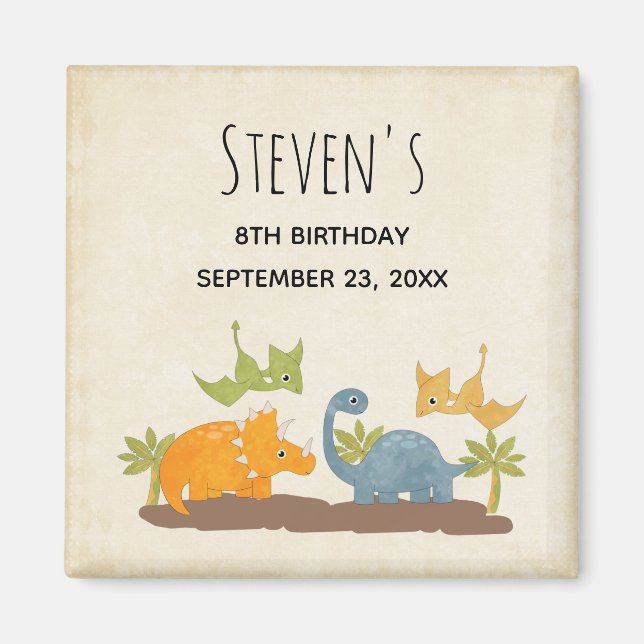 Niedliche Dinosaurier prähistorische Tierwelt Magnet (Vorne)