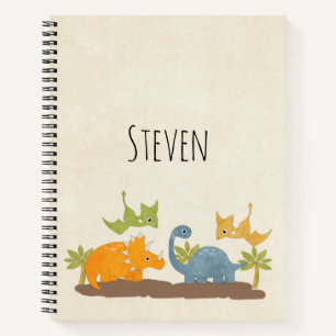 Niedliche Dinosaurier prähistorische Tierwelt Notizbuch