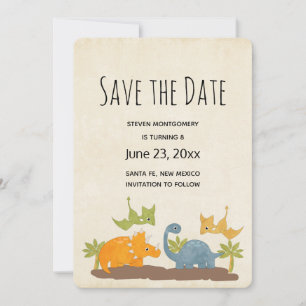 Niedliche Dinosaurier prähistorische Tierwelt Save The Date