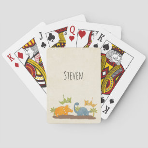 Niedliche Dinosaurier prähistorische Tierwelt Spielkarten