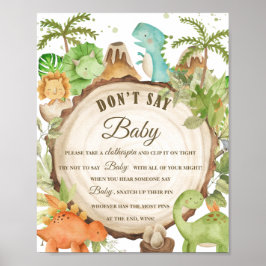 Niedliche Dinosaurier Sage kein Baby Clothespin Ga Poster