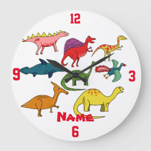 Niedliche Dinosaurier-Sammlung Thunder_Cove Große Wanduhr