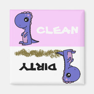 Niedliche Dinosaurier Saubere Spülmaschine Magnet