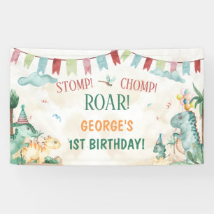 Niedliche Dinosaurier Stomp Chomp Roar Boy Geburts Banner