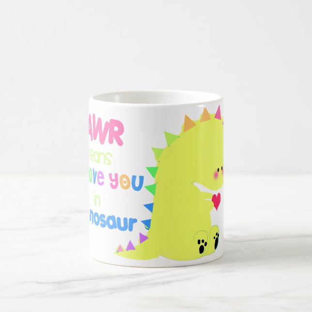 Niedliche Dinosaurier TASSEN-SCHALE RAWR Tasse (Mittel)