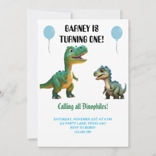 Niedliche Dinosaurier Tier Geburtstagsparty Einlad Einladung