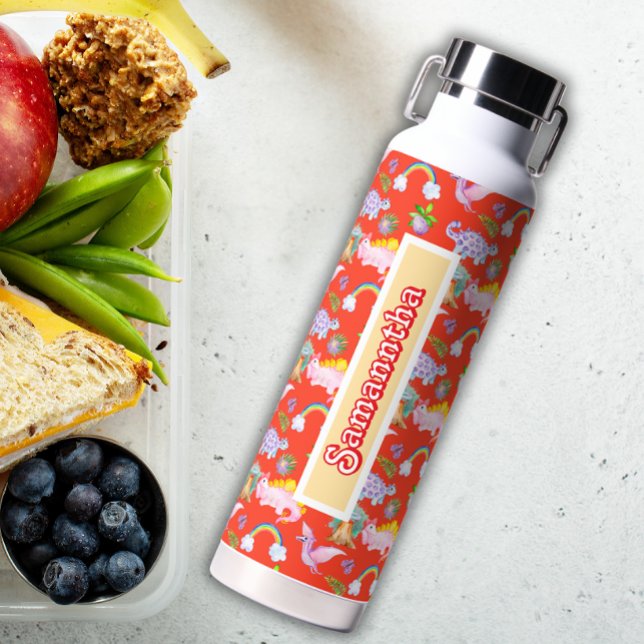 Niedliche Dinosaurier und Regenbogen Trinkflasche (Von Creator hochgeladen)