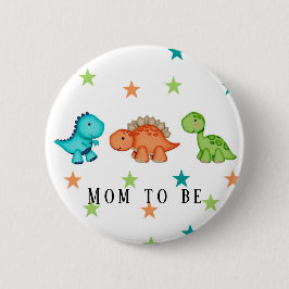 Niedliche Dinosaurier und Stars Kinderdusche Mama  Button