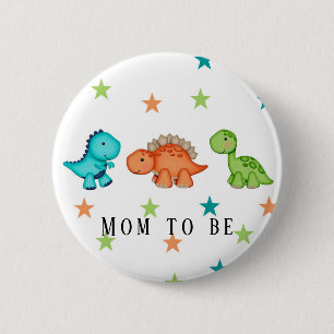 Niedliche Dinosaurier und Stars Kinderdusche Mama  Button