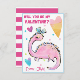 Niedliche Dinosaurier Valentine Karte für Kinder S