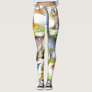 Niedliche Dinosaurier Wasserfarbe Nahtlose Kunst Leggings