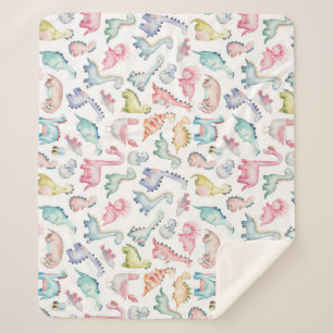 Niedliche Dinosaurier, Wasserfarbmuster für Kinder Sherpadecke