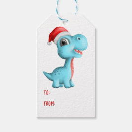 Niedliche Dinosaurier Weihnachtsmannmütze Kids Blu Geschenkanhänger