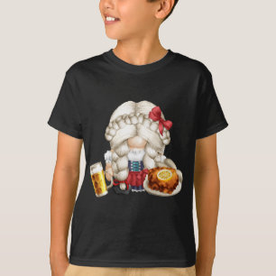 Niedliche Dirndl Gnomie Girl mit Schnitzel und Bie T-Shirt