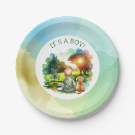 Niedliche Disk Golf Boy's Baby Shower | Das ist ei Pappteller