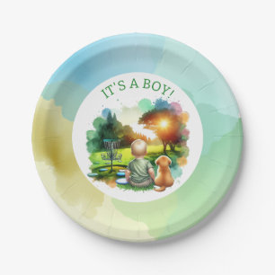 Niedliche Disk Golf Boy's Baby Shower   Das ist ei Pappteller