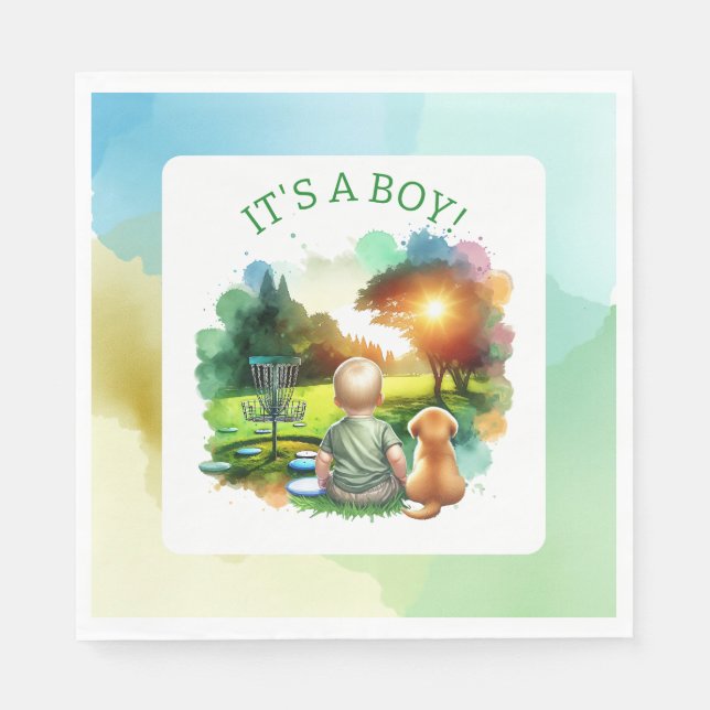 Niedliche Disk Golf Boy's Baby Shower | Das ist ei Serviette (Vorderseite)