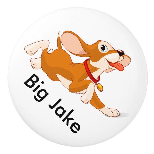 Niedliche Dog-Drawsknöpfe Keramikknauf (Vorderseite)