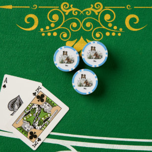 Niedliche Dog-Illustration - Collie Pokerchips