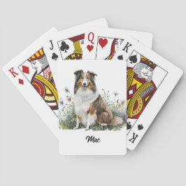 Niedliche Dog-Illustration - Collie Spielkarten